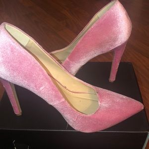 Pink suedette shoes